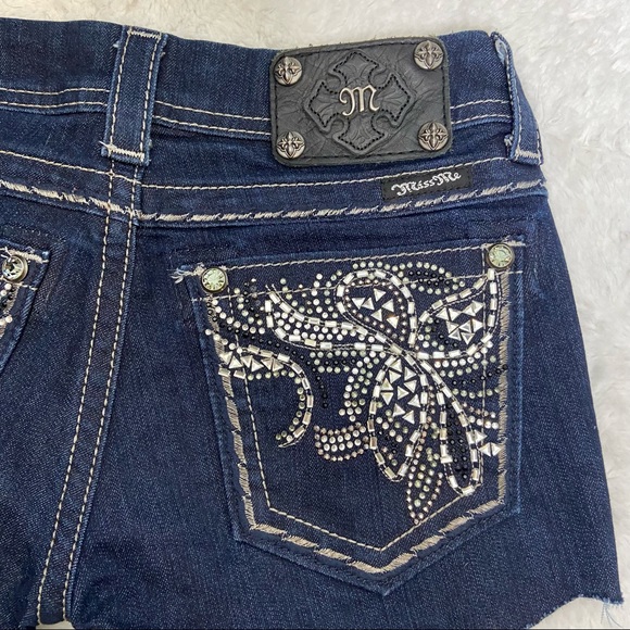 Miss Me Skinny cutoff Jean shorts 27 - Picture 7 of 13